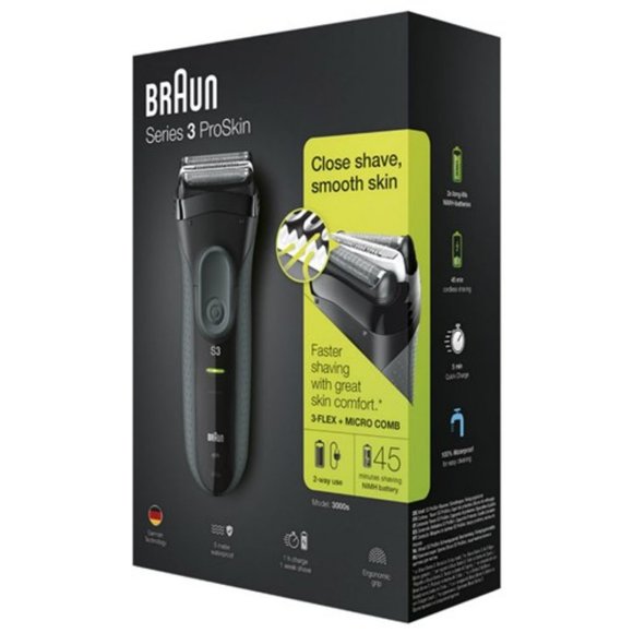 3000S Series 3 Wet & Dry Technology Men's Rechargeable Senso Foil Cordless Elect